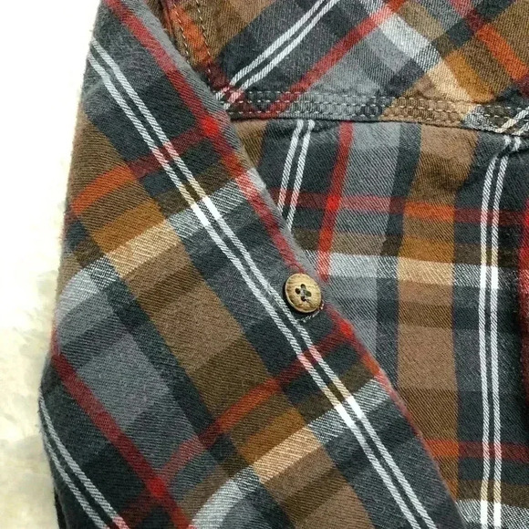 OshKosh Brown/Grey Plaid Button Up Shirt  Size 3T - Picture 13 of 16